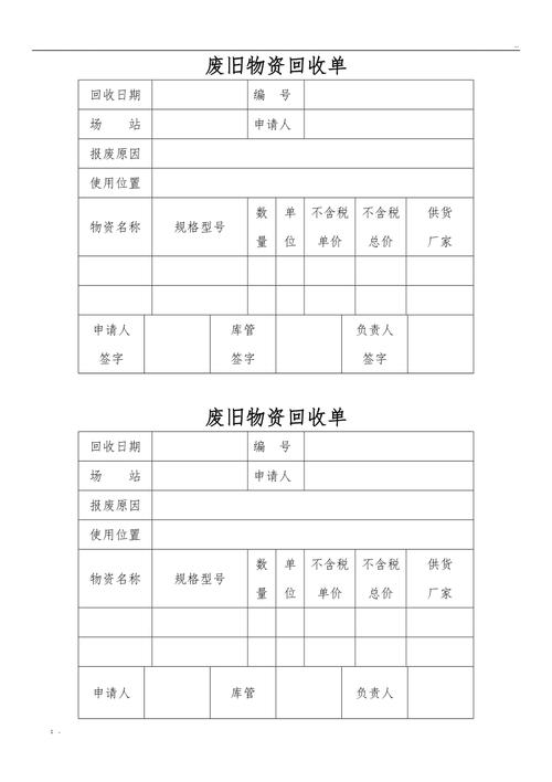 废旧物资回收单与废旧物资回收 规范管理与绿色循环的基石